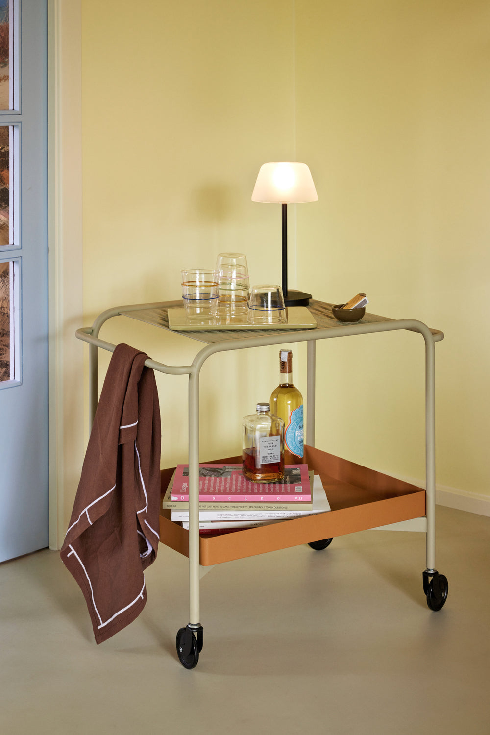 Servierwagen Push - Sandfarben/Braun