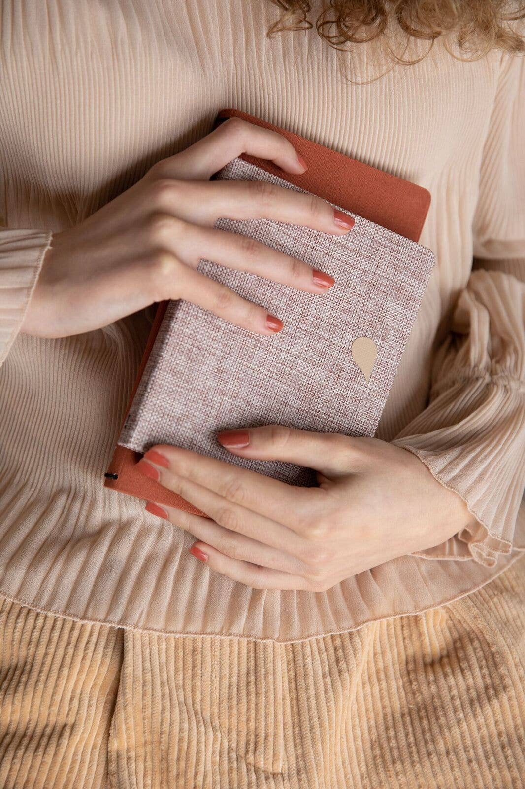 Notizbuch aus Leinen A6+ - Rose Dust