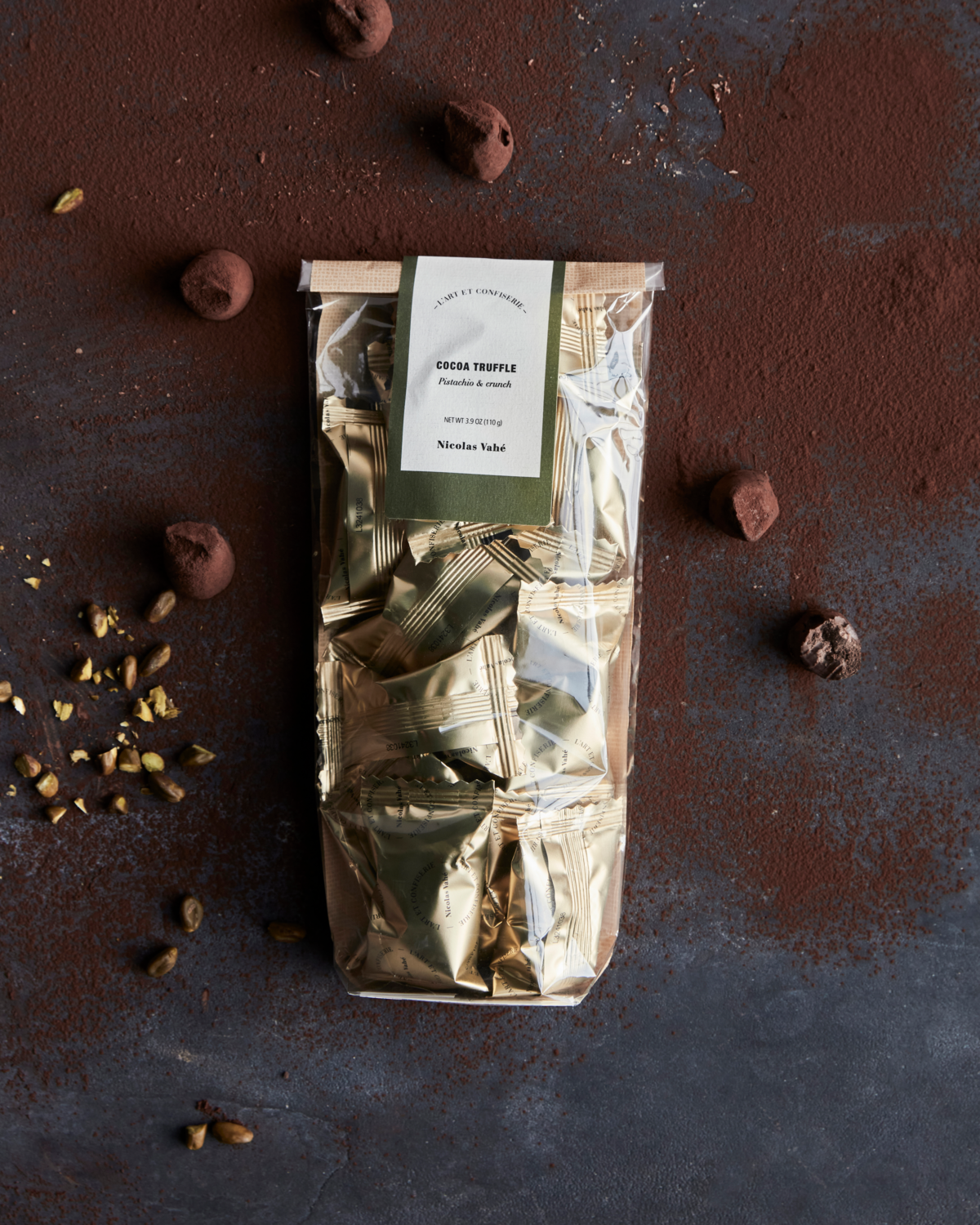 Cocoa truffle - Pistachio and Crunch - 110g