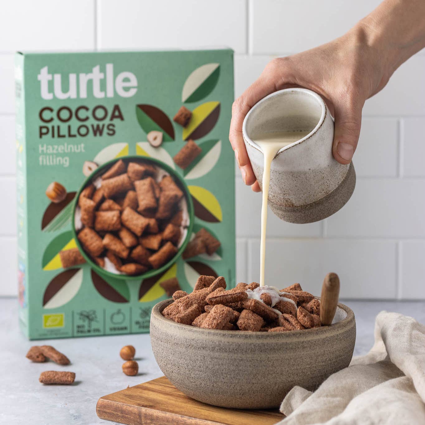 Turtle Bio-Kakao-Kissen mit Haseln