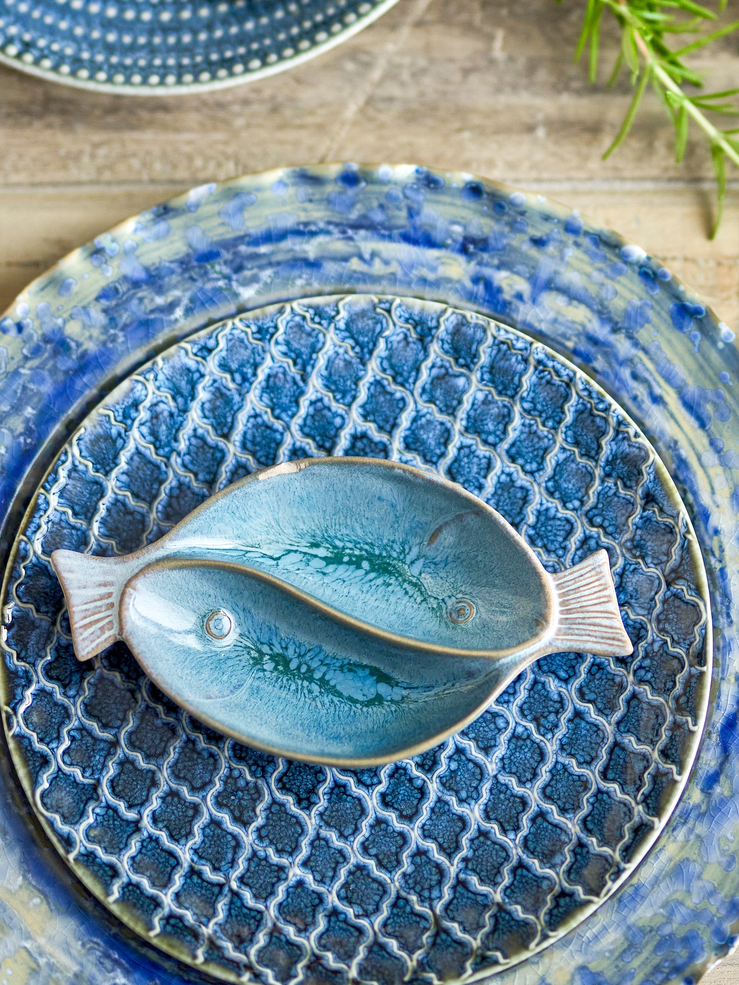Servierplatte Mei - Blau