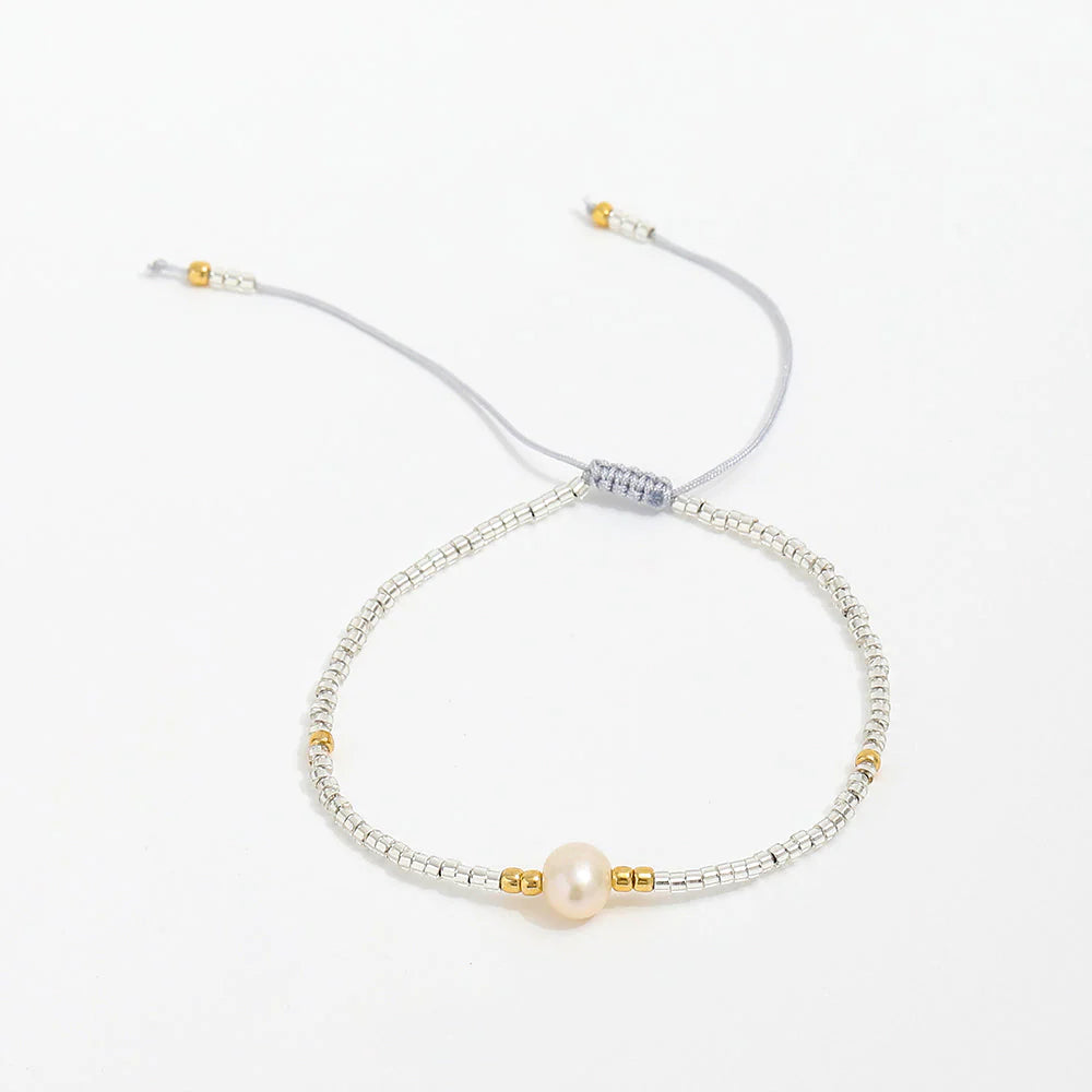 Miyuki Pearls Bracelet - Silver