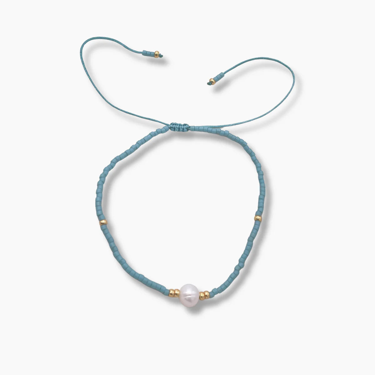 Miyuki Pearls Bracelet - Petrol