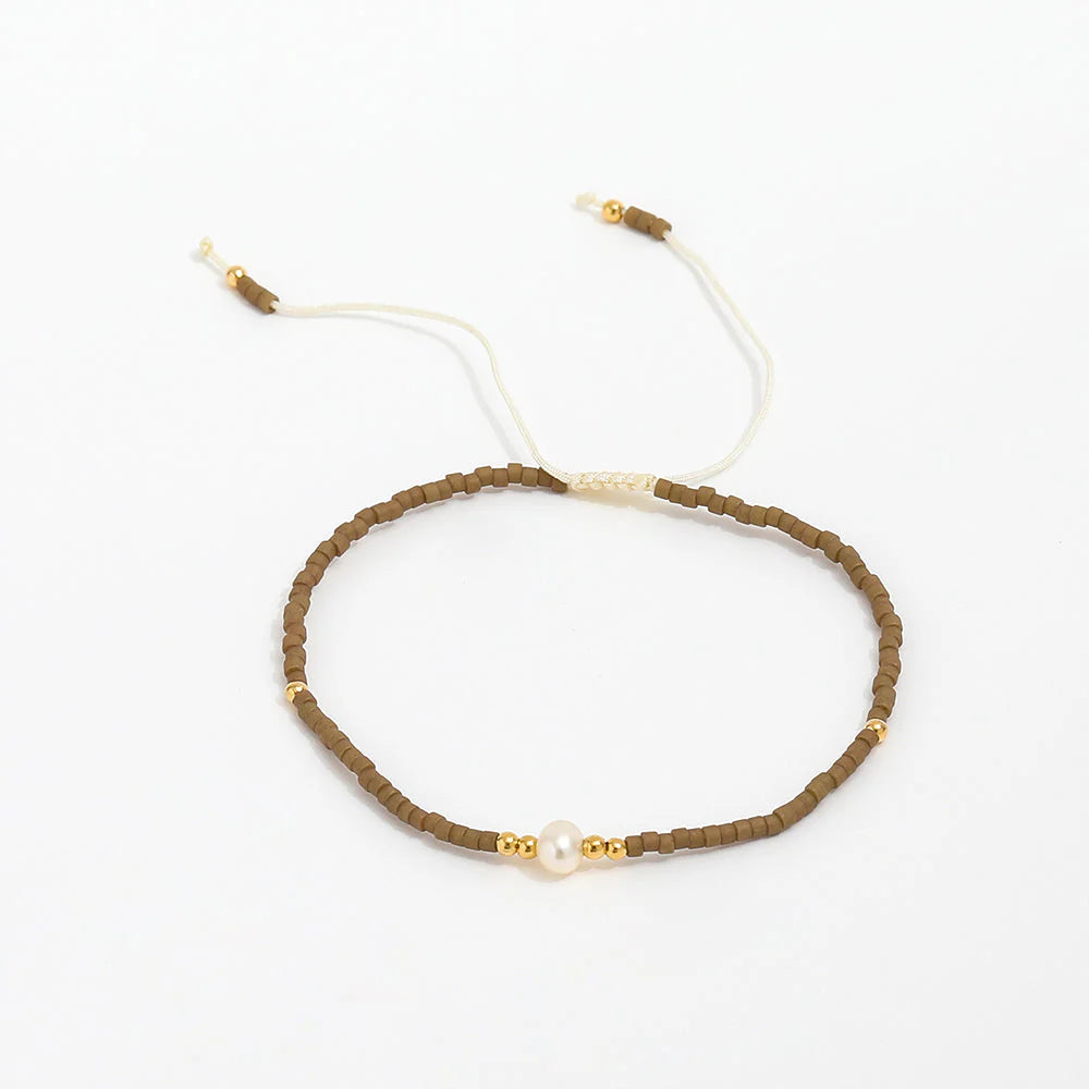 Miyuki Pearls Bracelet - Brown