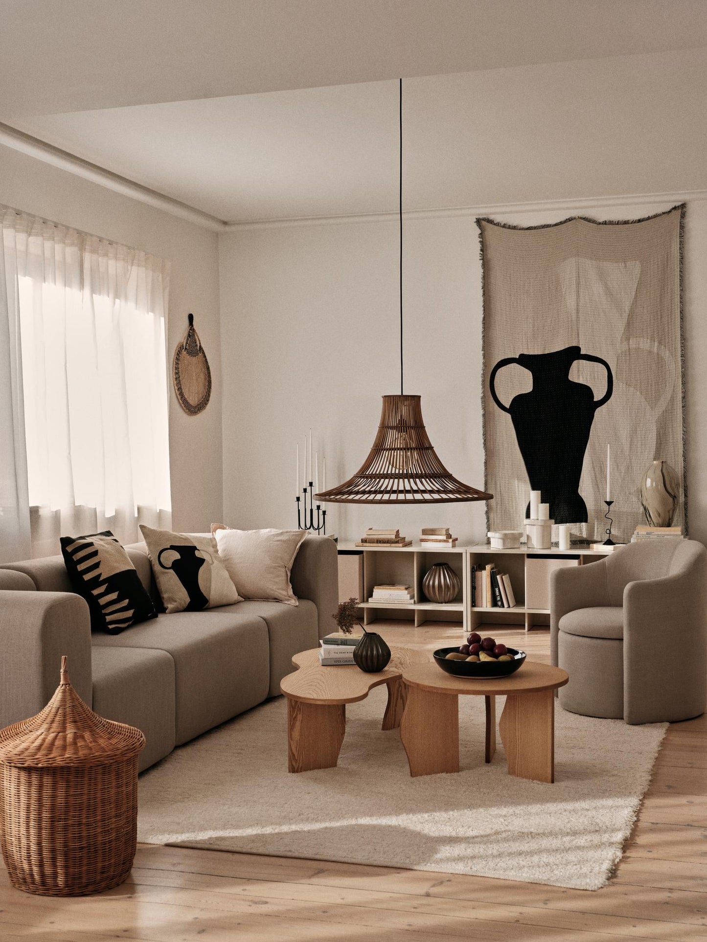Kissenbezug Eva - Schwarz/Beige - 50x50cm