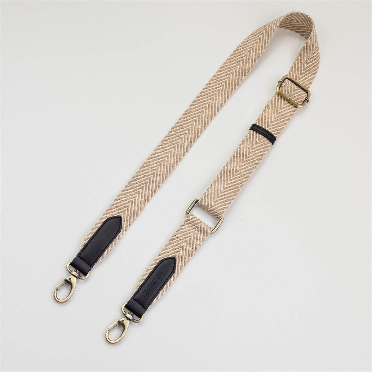 Herringbone Webbing Strap - Umhängeband - Sand/ Black - Apfel Leder