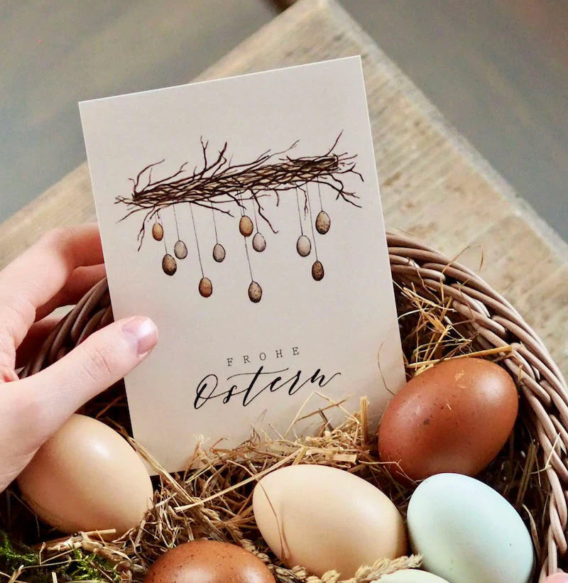 Postkarte - Eierkranz - Frohe Ostern