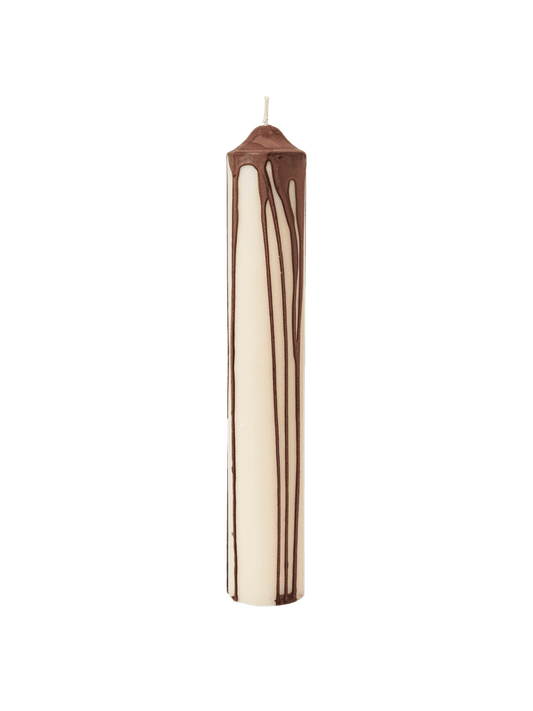 Ferm Living Blockkerze Dryp Pillar Candle - H30 - Dark Chocolate