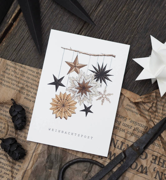 Postkarte - PAPIERSTERNE - Weihnachtspost