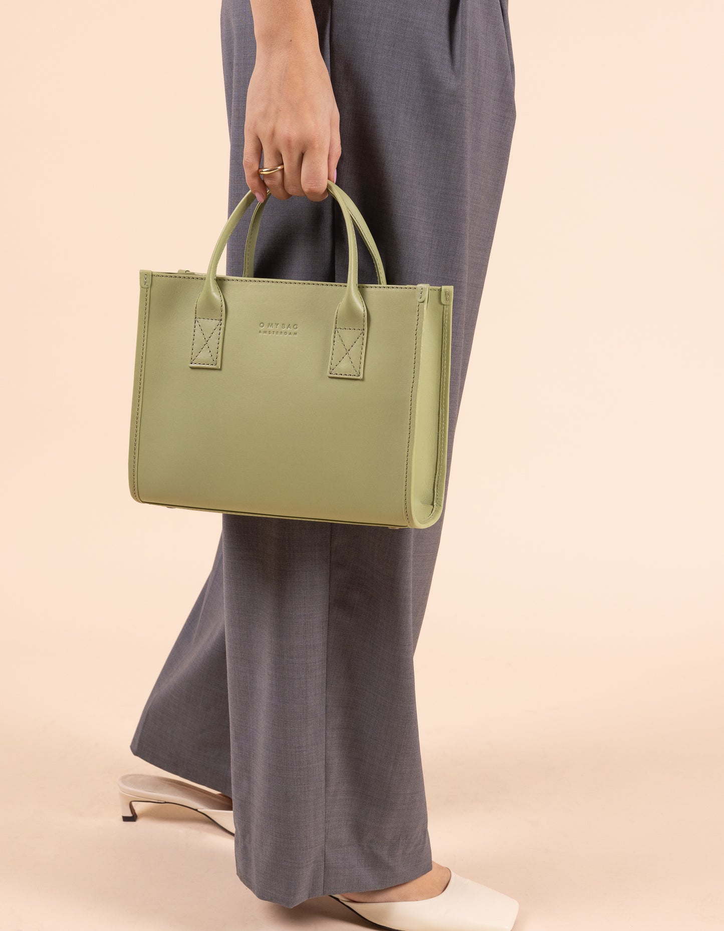 Jackie Midi - Tea Green - Classic Leather