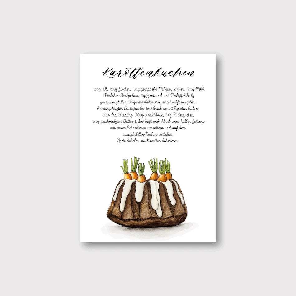 Postkarte - Karottenkuchen
