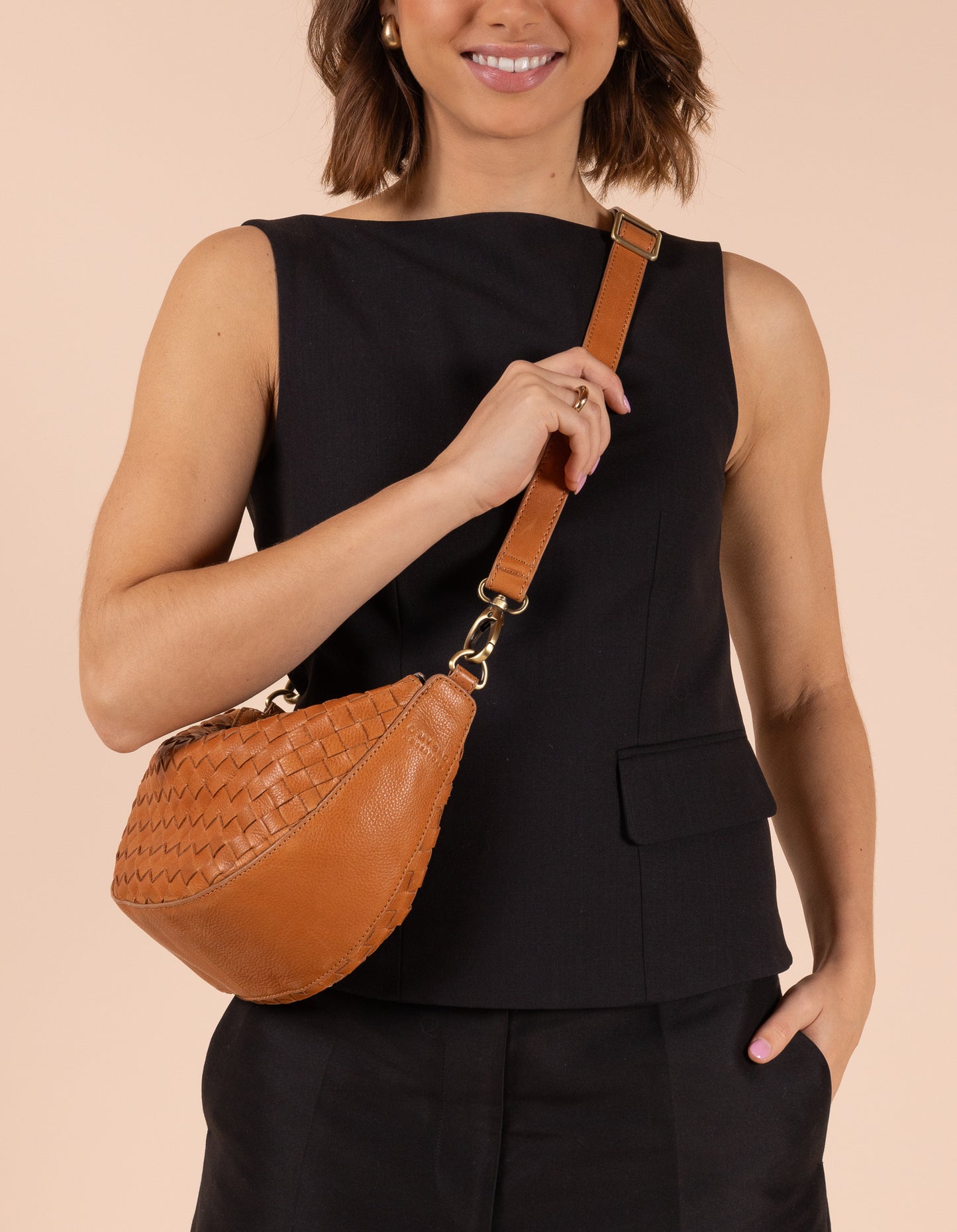 Leo - Wild Oak - Gewebtes Soft Grain Leather