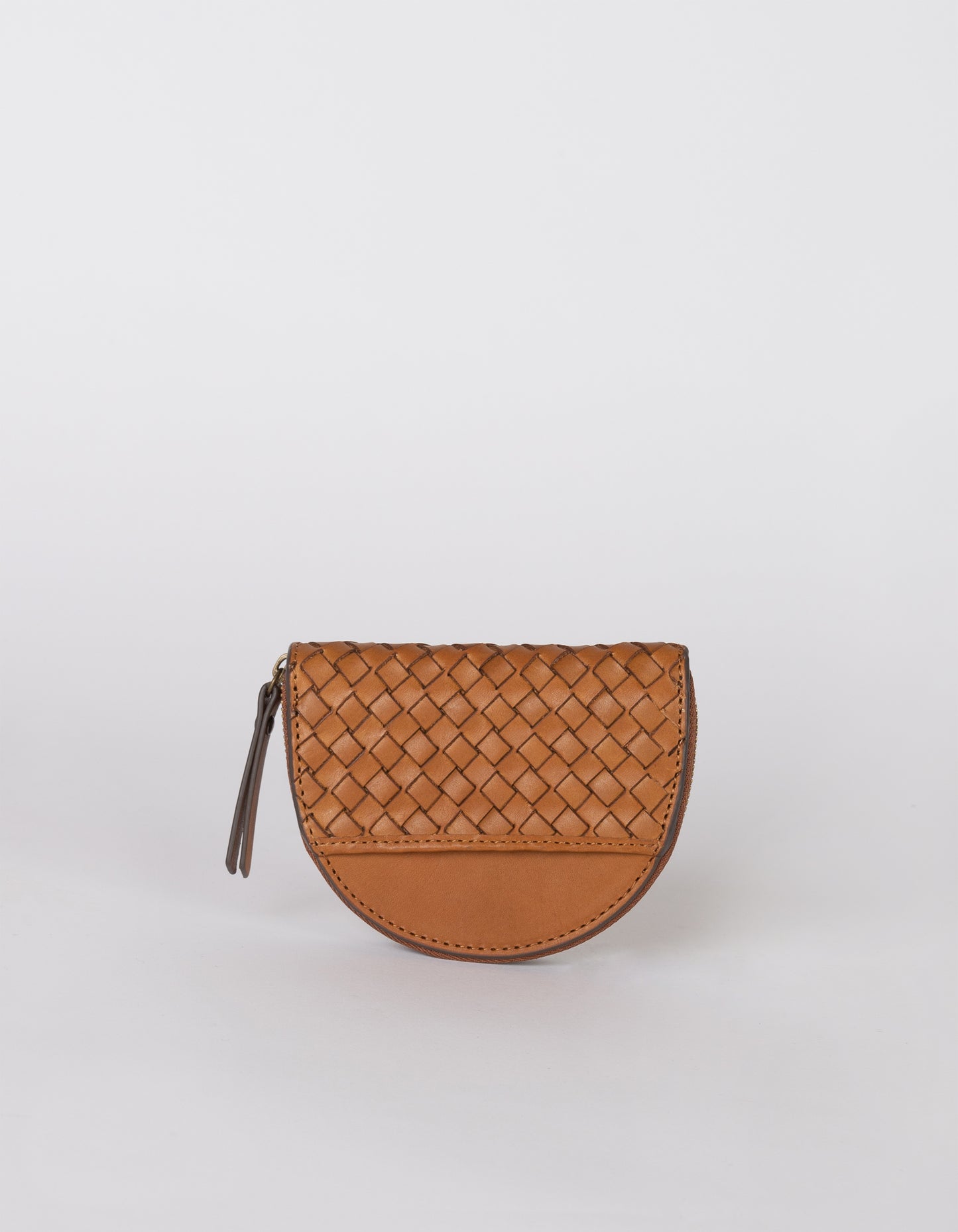 Geldbörse Laura - Cognac - Gewebtes Klassisches Leder
