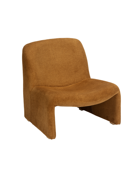 Madam Stoltz - Lounge Chair aus Samt – Amber, Retrosessel