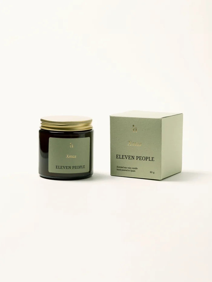Eleven People Duftkerze „Blend X’mas“ – Weihnachtlicher Duft aus Apfel, Rose, Zedernholz & Eichenmoos. Handgegossen aus Sojawachs, vegan & nachhaltig im Glas.
