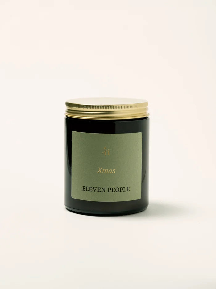 Eleven People Duftkerze „Blend X’mas“ – Weihnachtlicher Duft aus Apfel, Rose, Zedernholz & Eichenmoos. Handgegossen aus Sojawachs, vegan & nachhaltig im Glas.