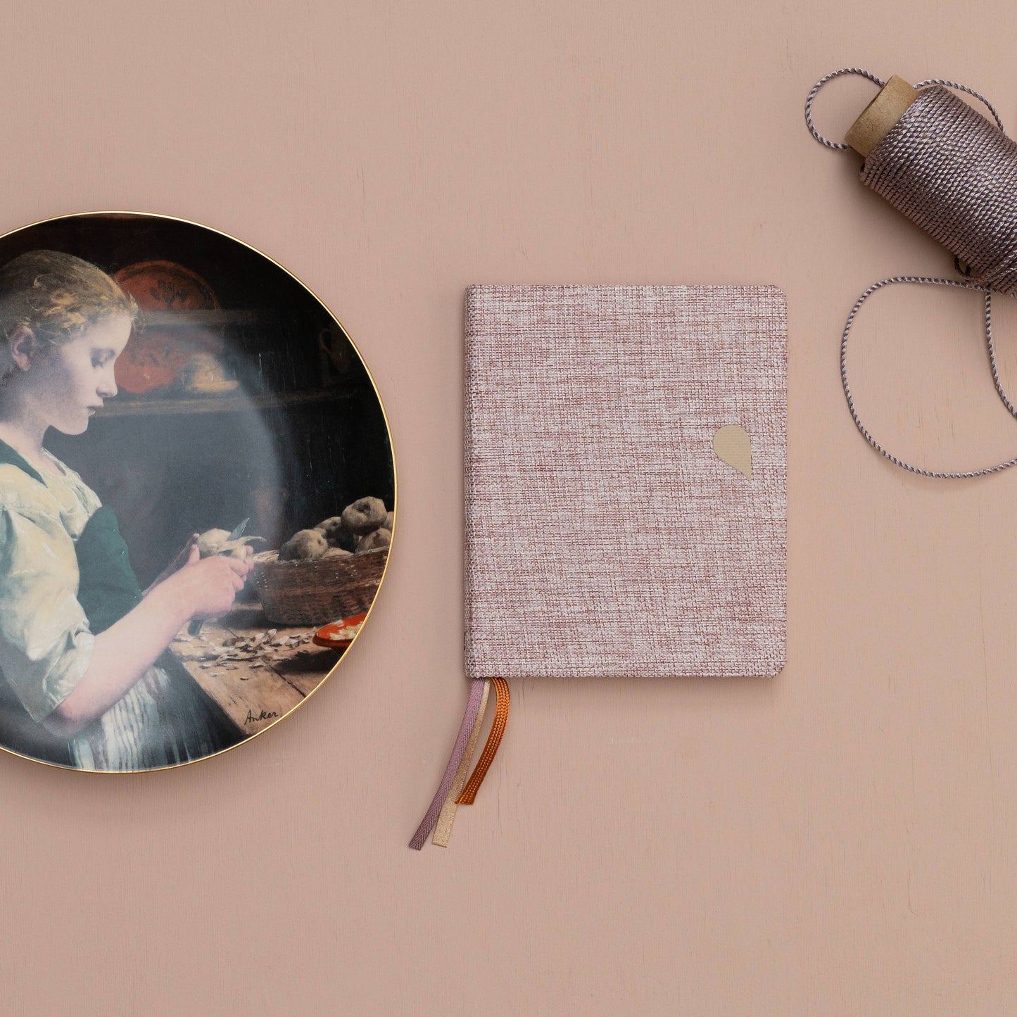 Notizbuch aus Leinen A6+ - Rose Dust