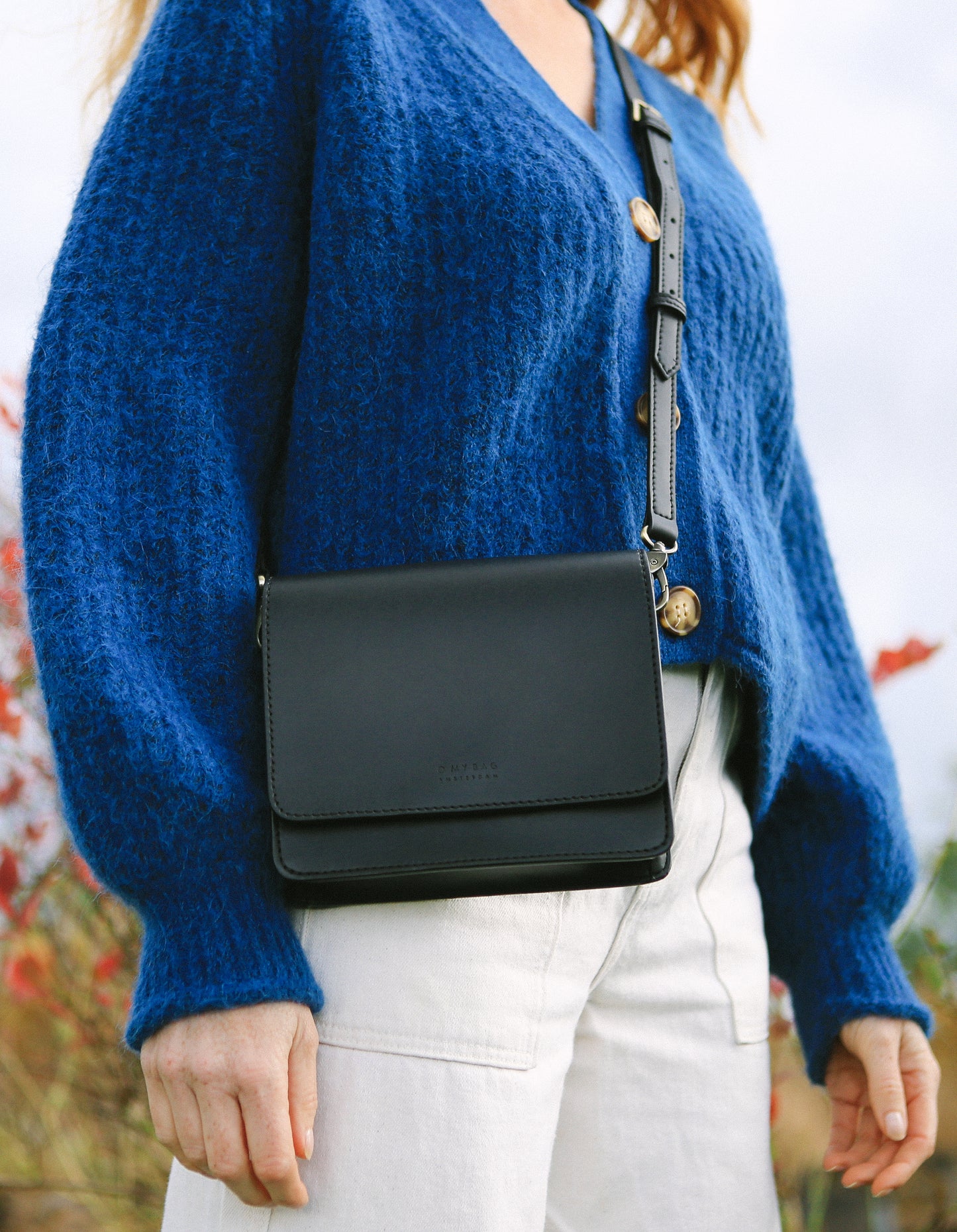 Audrey Mini Black - Vegan Uppeal™ - Checkered Strap