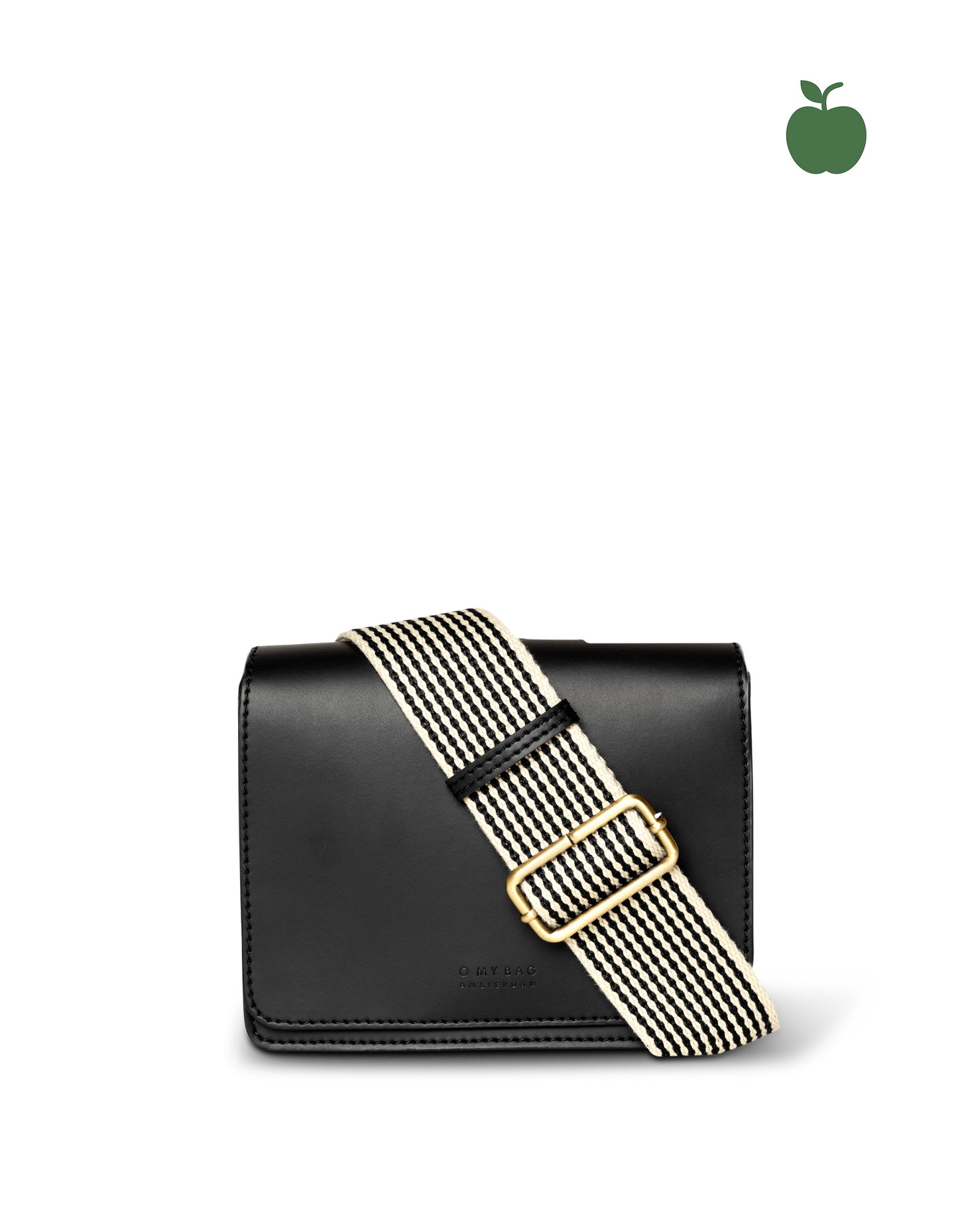 Audrey Mini Black - Vegan Uppeal™ - Checkered Strap