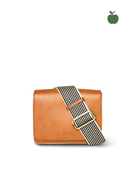 Audrey Mini Cognac Vegan Uppeal™ - Checkered Strap