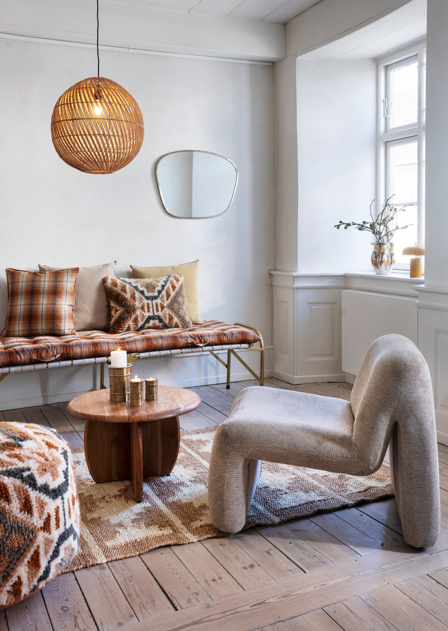 Kissen mit Kelim-Muster – Wolle & Baumwolle