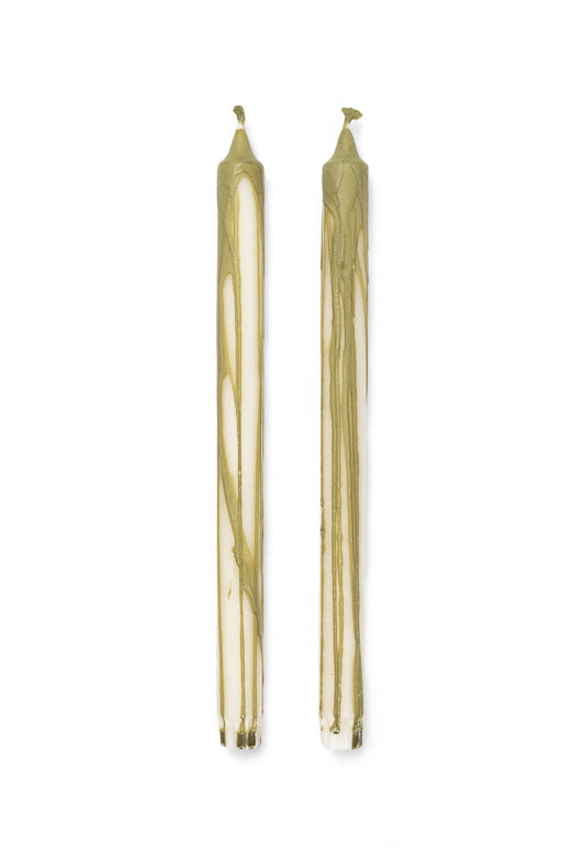 Ferm Living Stabkerze - Dryp Candles – Set of 2 – Olive