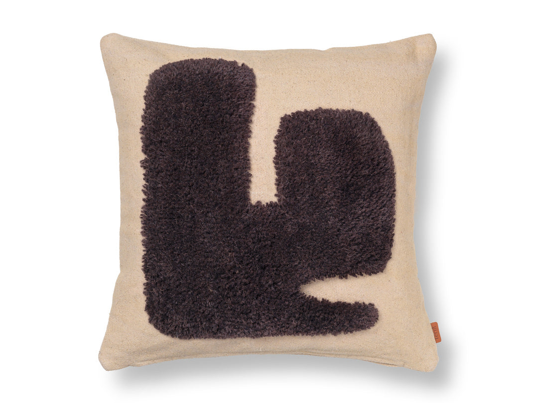 Lay Cushion Cover - Sand/ Dark Brown