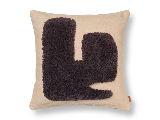 Lay Cushion Cover - Sand/ Dark Brown