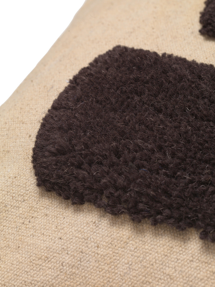 Lay Cushion Cover - Sand/ Dark Brown