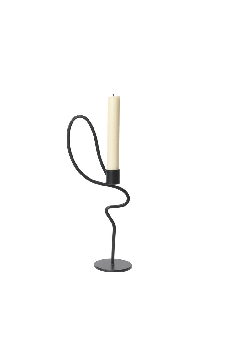 Valse Candle Holder - High Schwarz