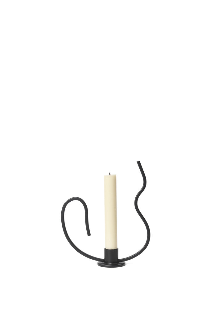 Valse Candle Holder - Low - Schwarz