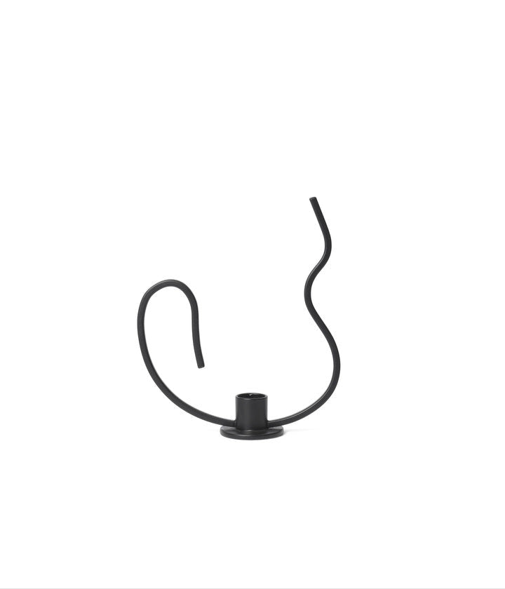 Valse Candle Holder - Low - Schwarz