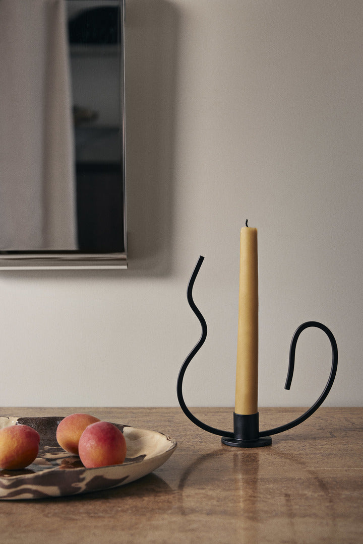 Valse Candle Holder - Low - Schwarz
