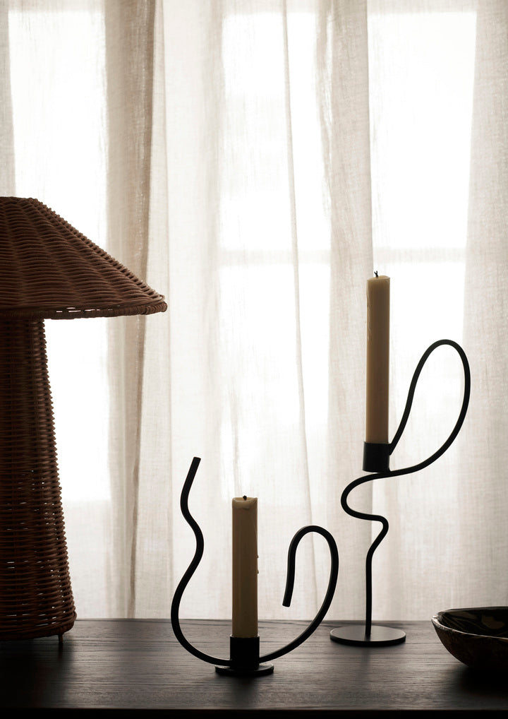 Valse Candle Holder - Low - Schwarz