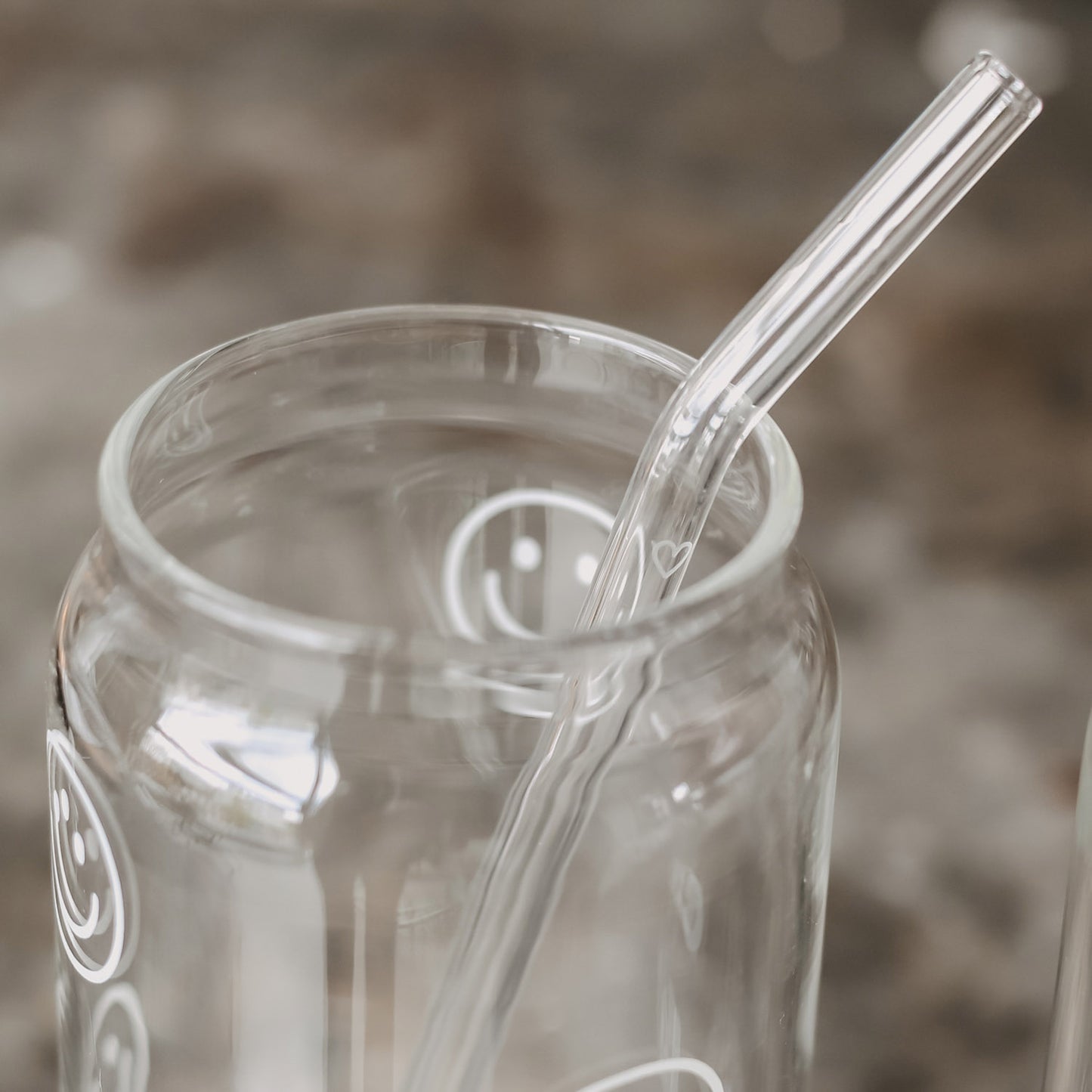Strohhalme aus Glas - gebogen - Herz