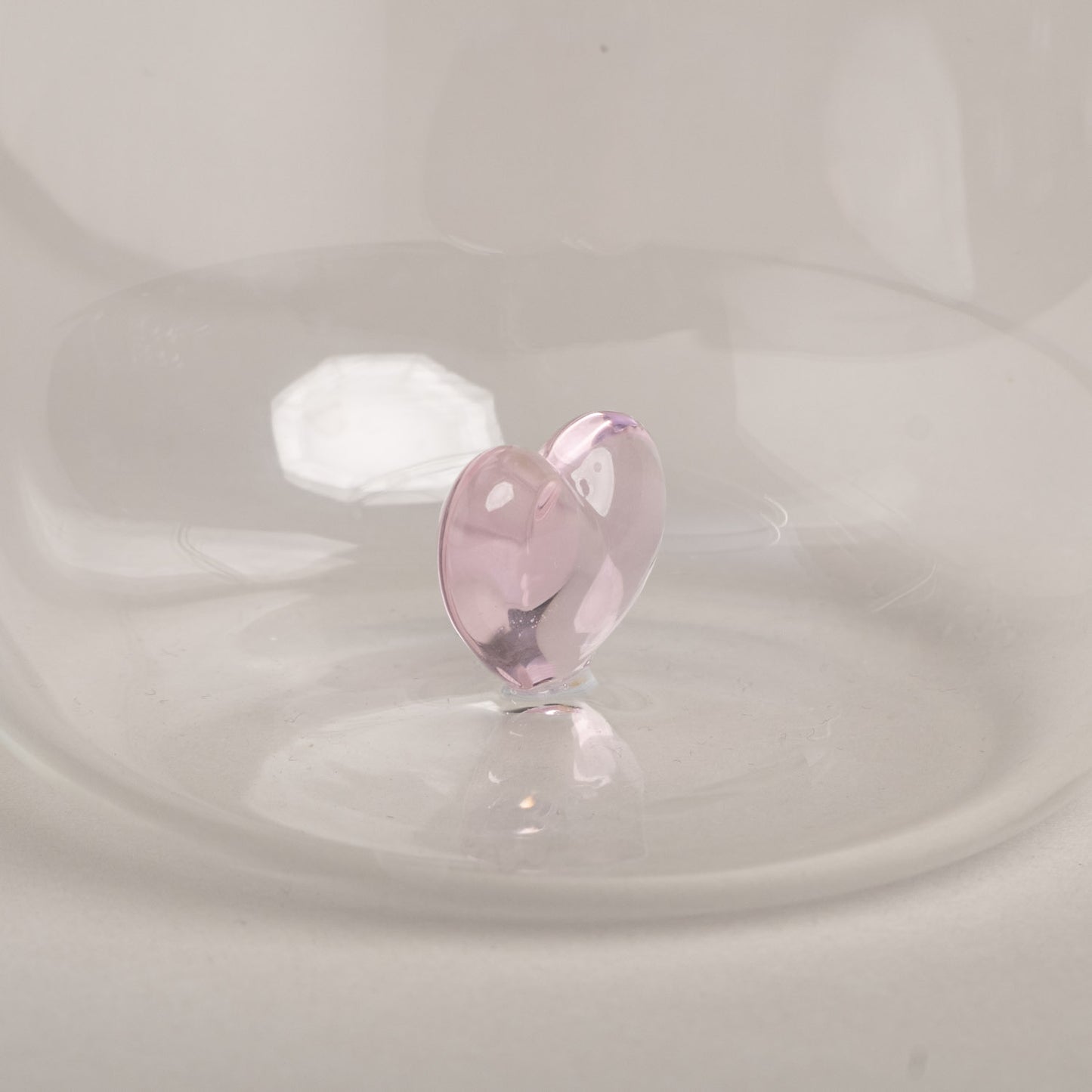 Trinkglas - Herzfigur - rosa