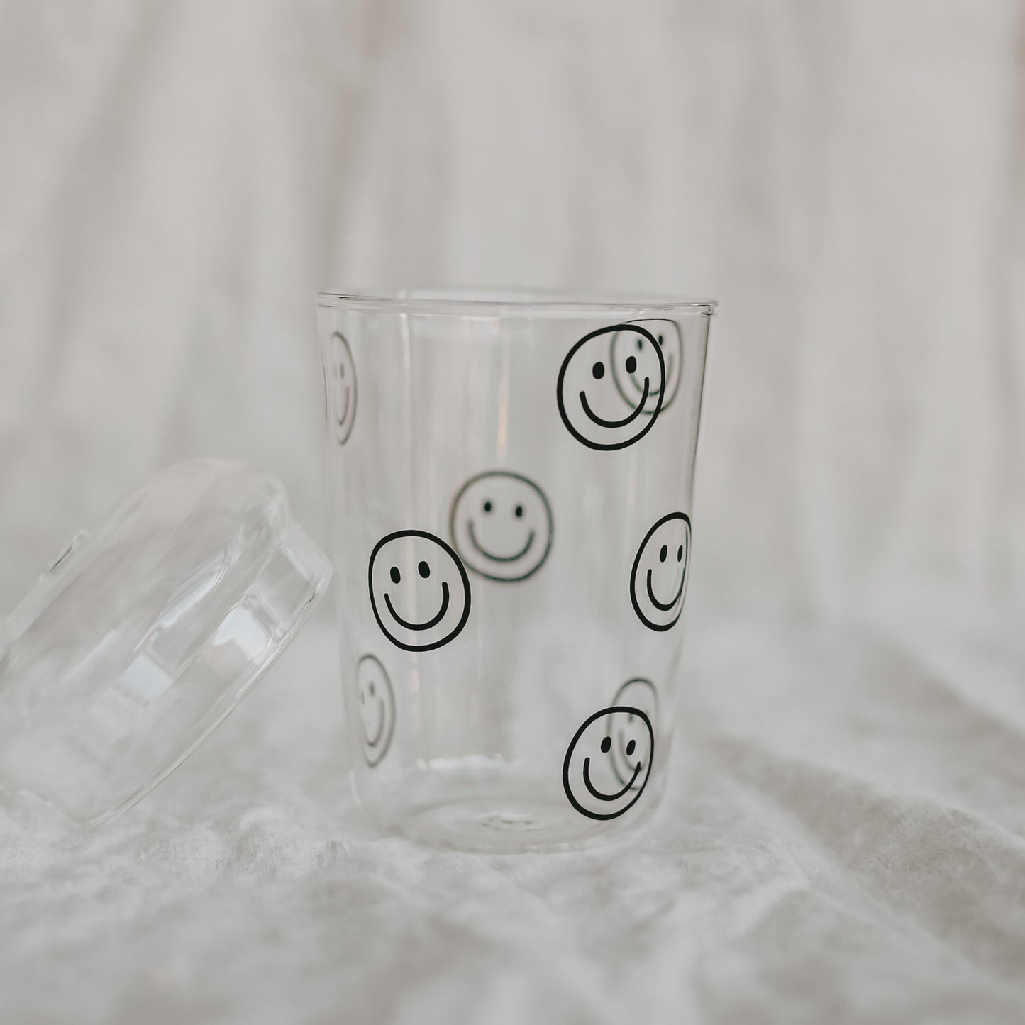 Eulenschnitt - Trinkglas Smileys - schwarz
