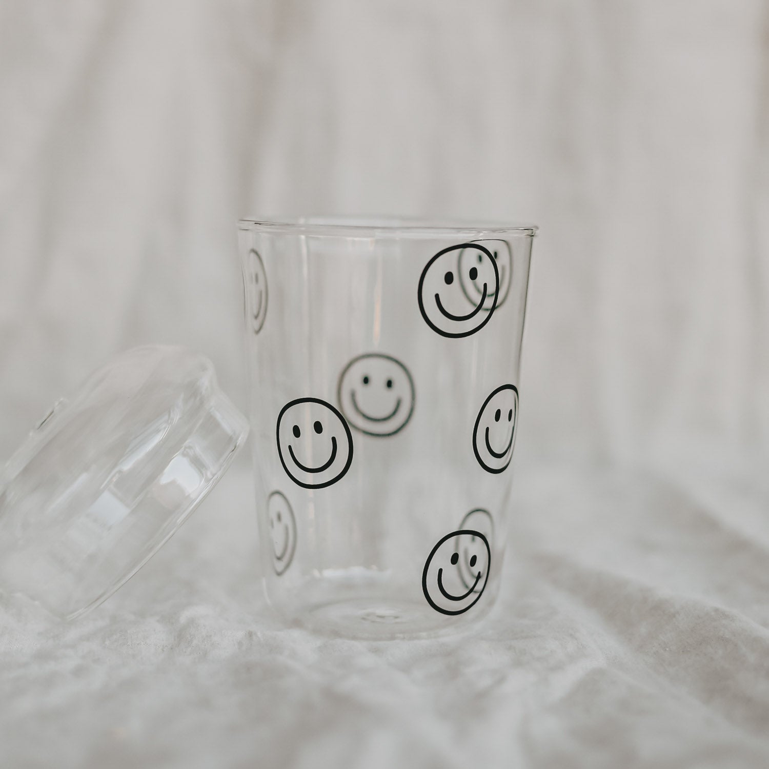 Eulenschnitt - Trinkglas Smileys - schwarz