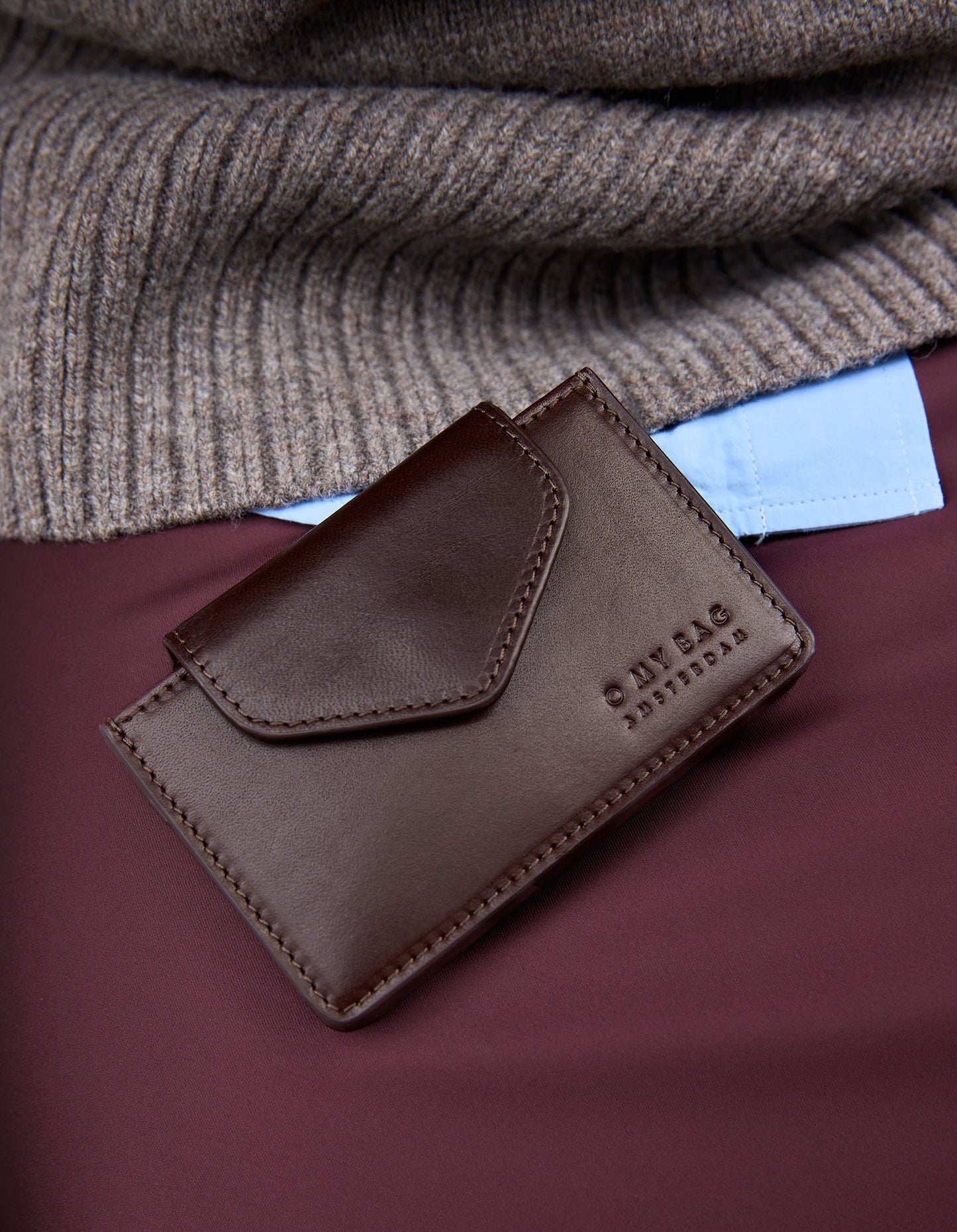 Geldbeutel  Harmonica Wallet in Chocolate Classic Leather von O My Bag