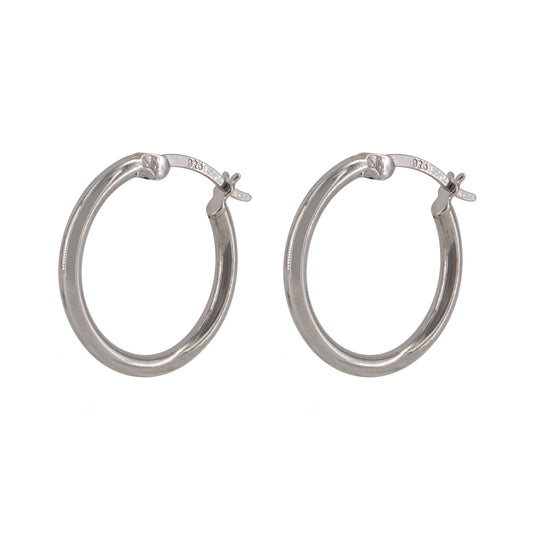 Eulenschnitt Creole Nele Silber 2 cm – eleganter Ohrring mit schlichtem Design
