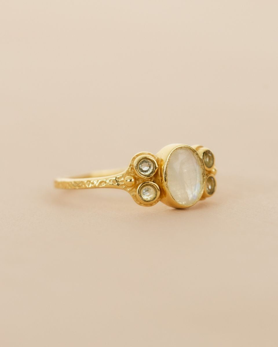 Muja Juma Ring Mensa - White Moonstone - Gr 56