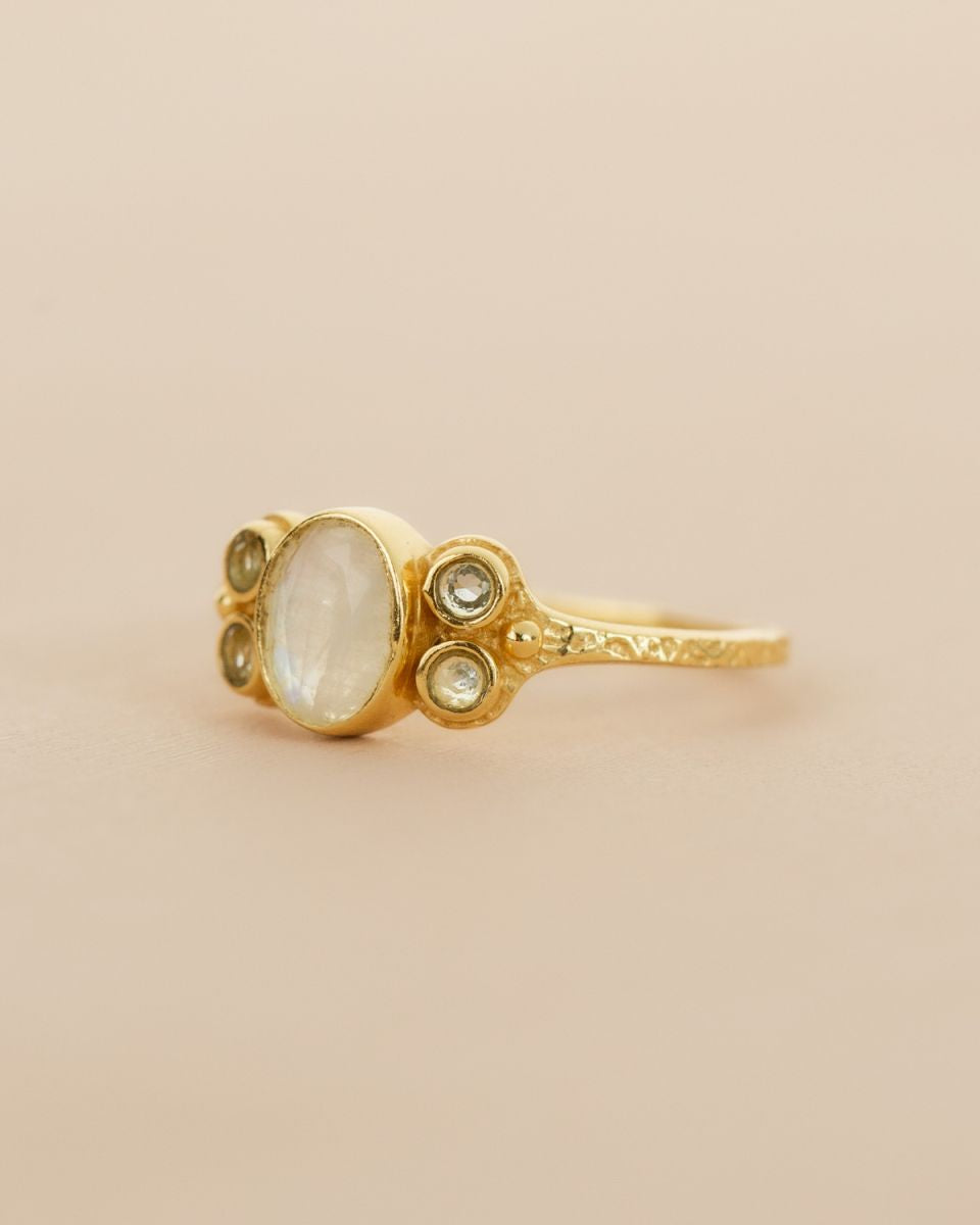 Muja Juma Ring Mensa - White Moonstone - Gr 56