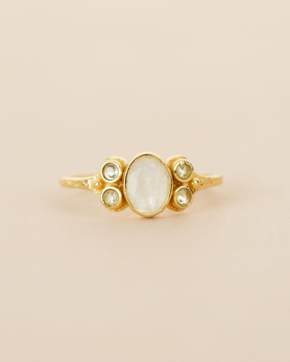 Muja Juma Ring Mensa - White Moonstone - Gr 56
