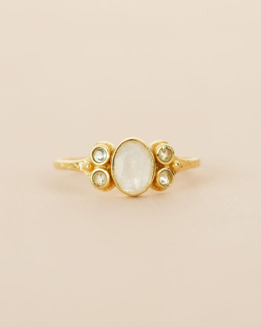Muja Juma Ring Mensa - White Moonstone - Gr 56