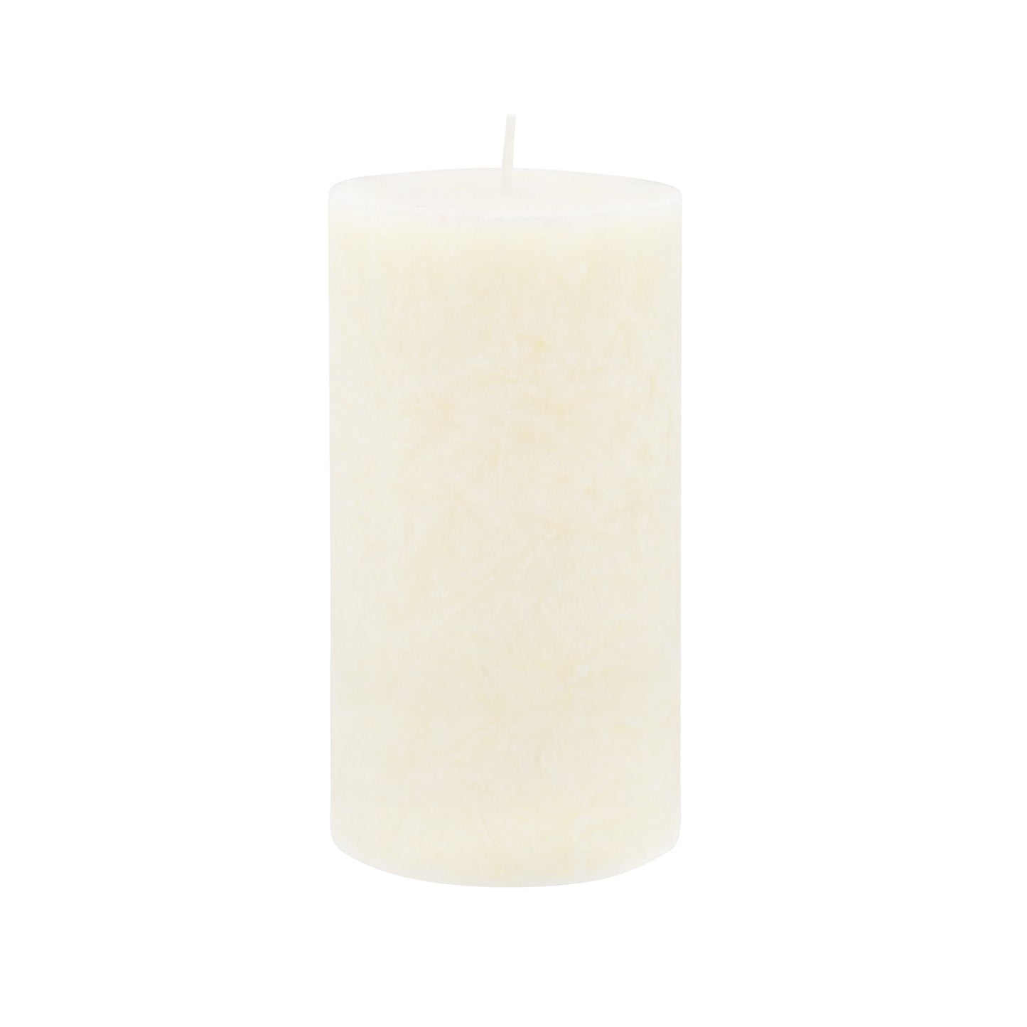 Eulenschnitt Blockkerze Olive Weiß 70x150 mm – schlichte, elegante Stumpenkerze für zeitlose Dekorationen.