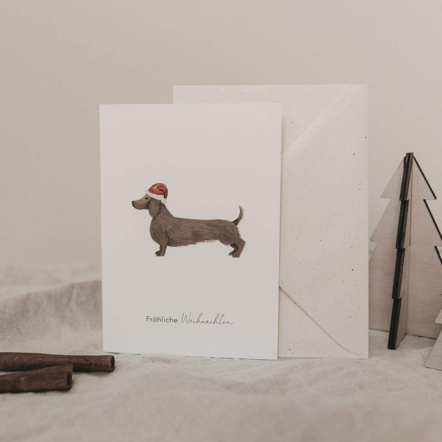 Klappkarte - Weihnachtsdackel