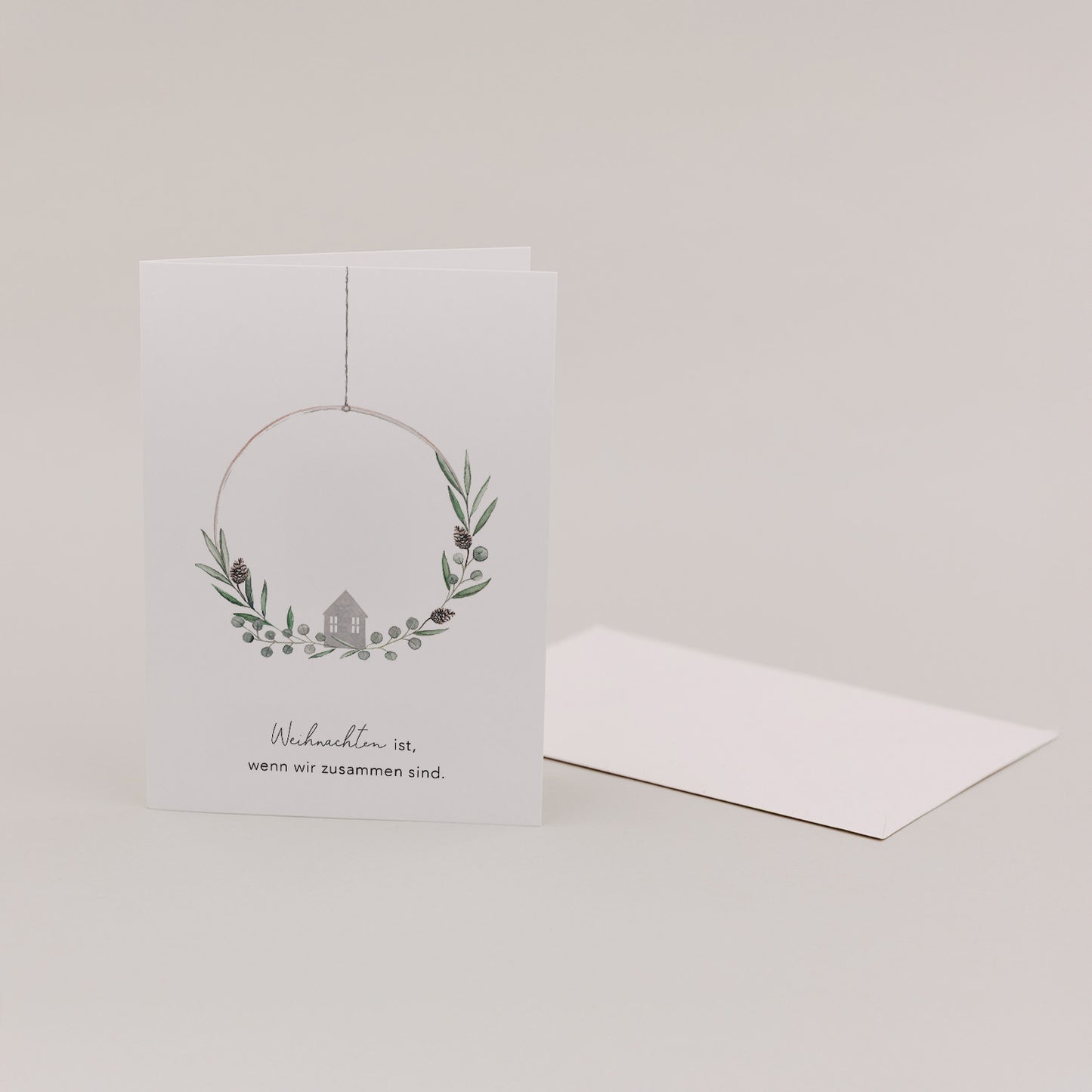Klappkarte - Weihnachtskranz