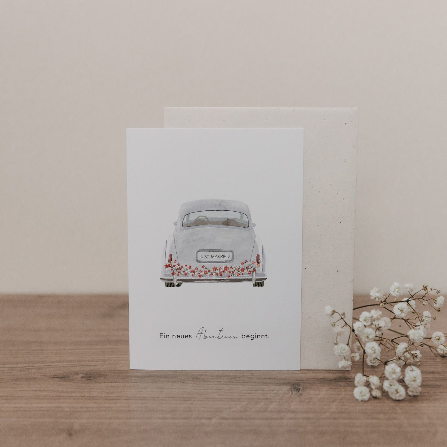Klappkarte „Hochzeitsauto“ – Eulenschnitt