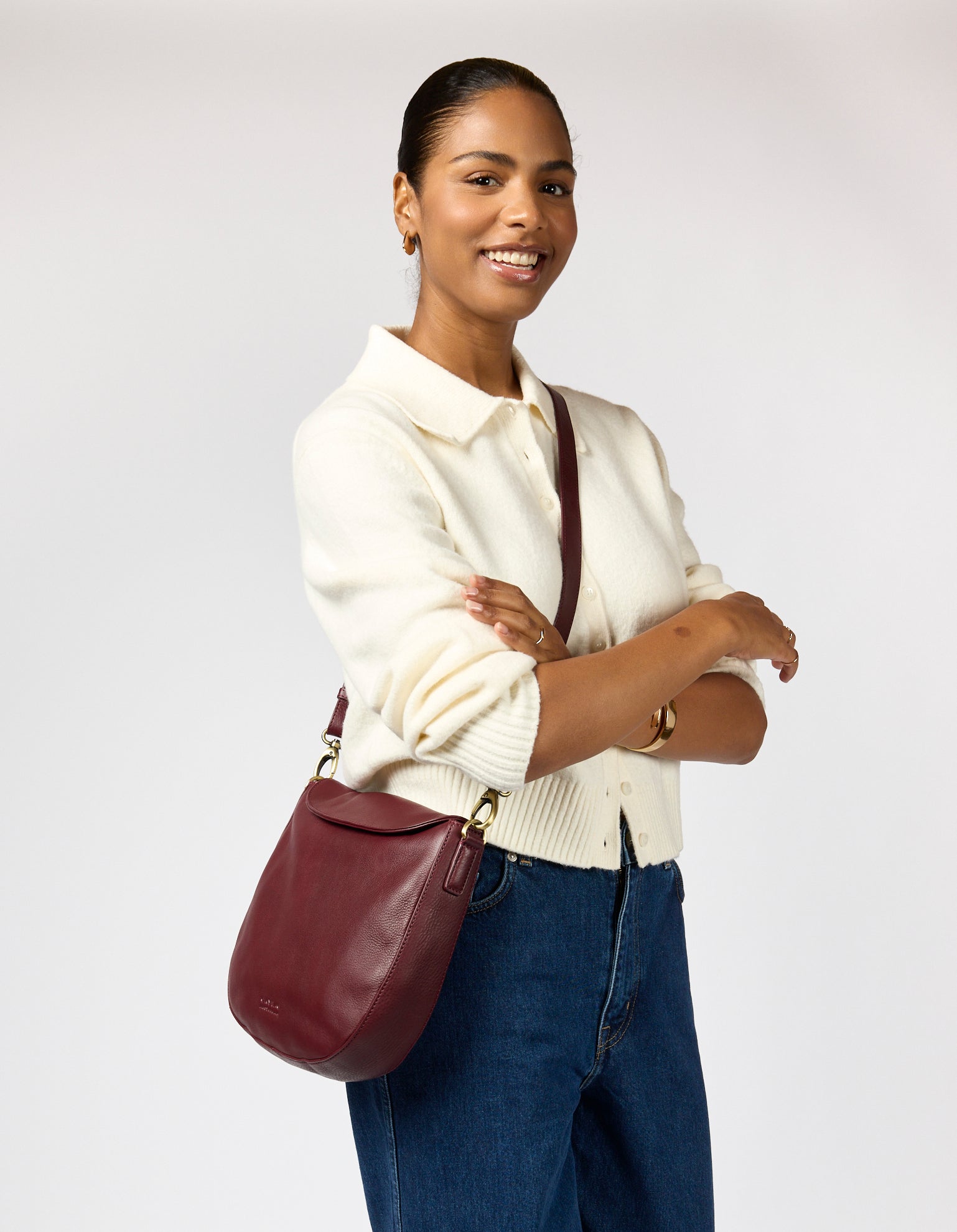 Lana Bag in Dark Cherry Soft Grain von O My Bag
