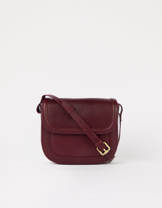 Nachhaltige Handtasche, fair Produziert, Handtasche Nina - Small - Dark Cherry - Classic Leather, O My Bag